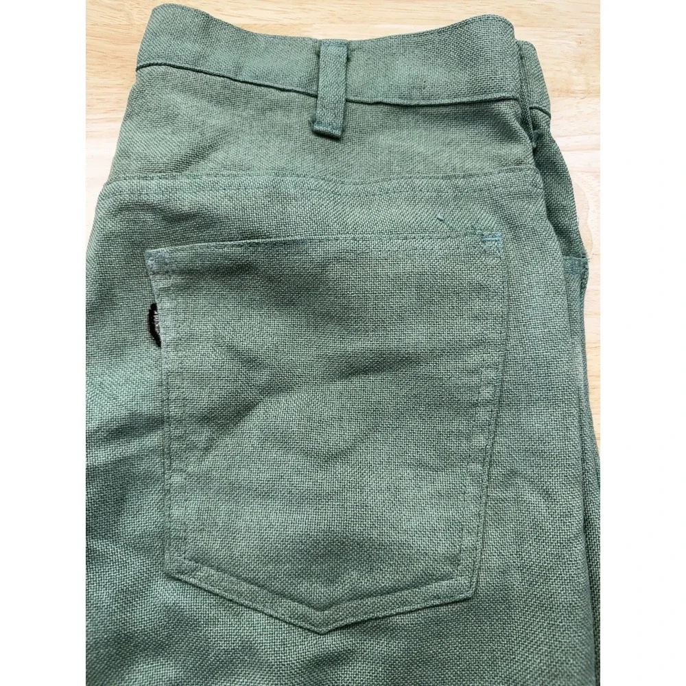 Vintage Big E Levi Sta-Prest Forrest Green‎ Pants RARE Size 32 Capri Wide Leg